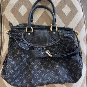 Louis Vuitton Black Monogram Denim Neo Cabby GM